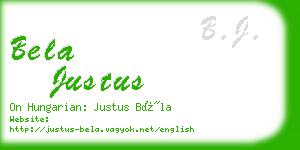 bela justus business card